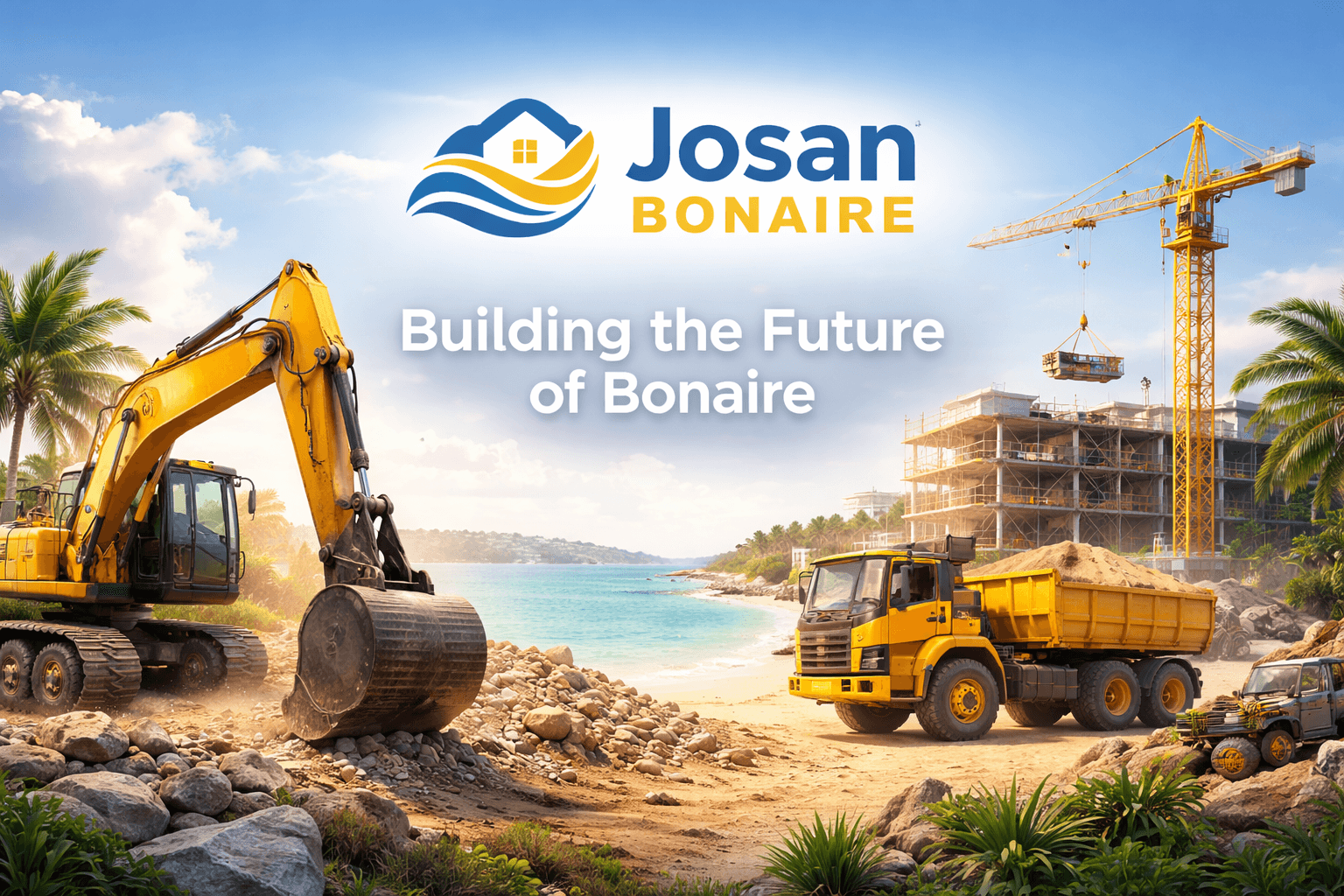 Josan Bonaire admin dashboard and website preview